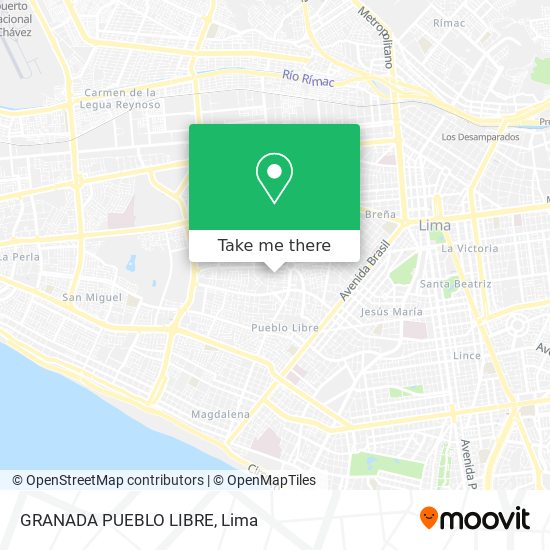 Mapa de GRANADA  PUEBLO LIBRE