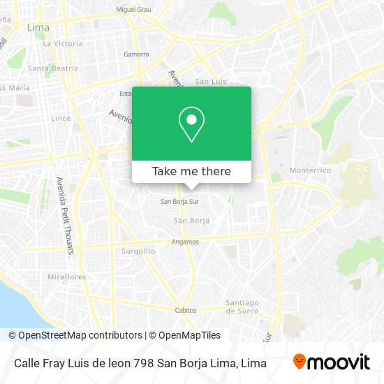 Mapa de Calle Fray Luis de leon 798  San Borja  Lima