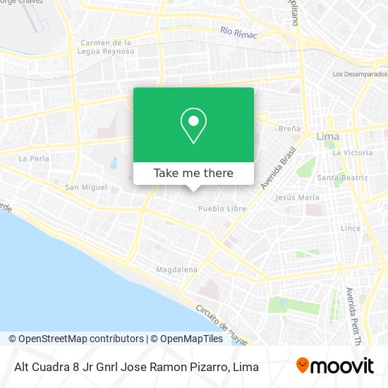 Alt  Cuadra 8 Jr  Gnrl Jose Ramon Pizarro map