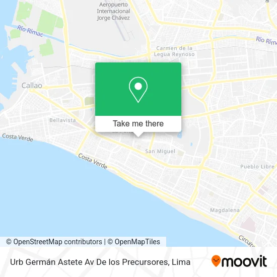 Mapa de Urb  Germán Astete  Av  De los Precursores