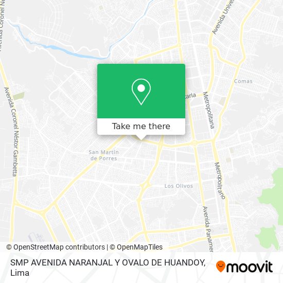 Mapa de SMP AVENIDA NARANJAL Y OVALO DE HUANDOY