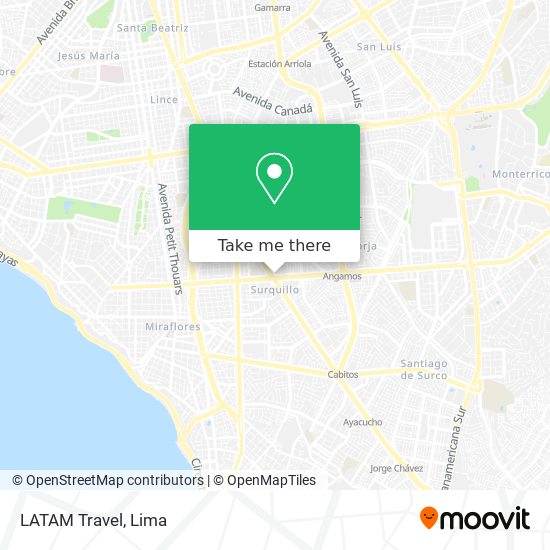 Mapa de LATAM Travel