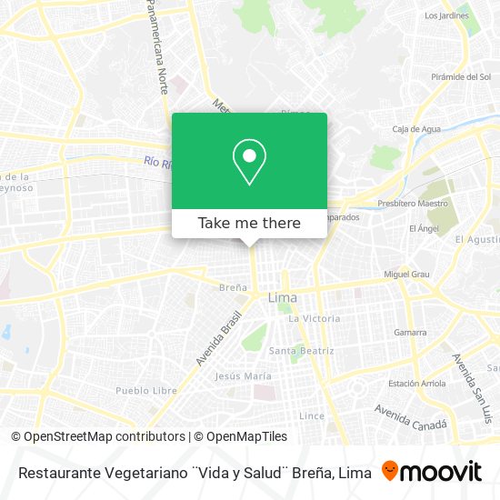 Restaurante Vegetariano ¨Vida y Salud¨ Breña map