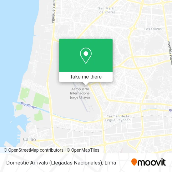 Domestic Arrivals (Llegadas Nacionales) map