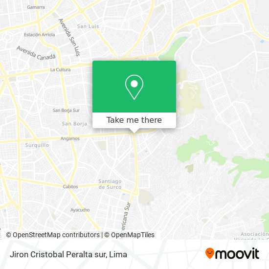 Jiron Cristobal Peralta sur map