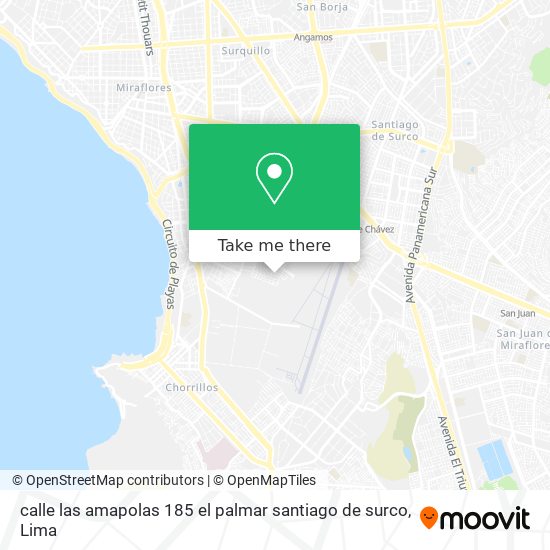 calle las amapolas 185  el palmar  santiago de surco map