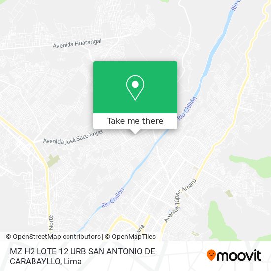 MZ H2 LOTE 12 URB SAN ANTONIO DE CARABAYLLO map