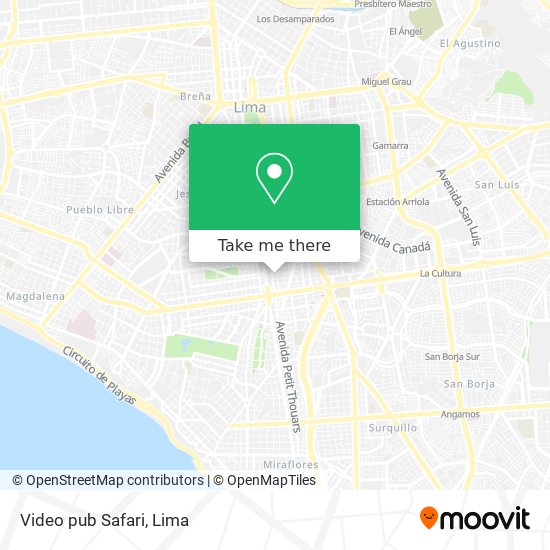 Mapa de Video pub Safari