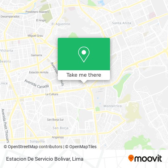 Mapa de Estacion De Servicio Bolivar
