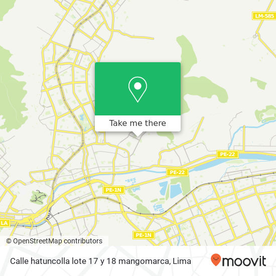 Calle hatuncolla lote 17 y 18  mangomarca map