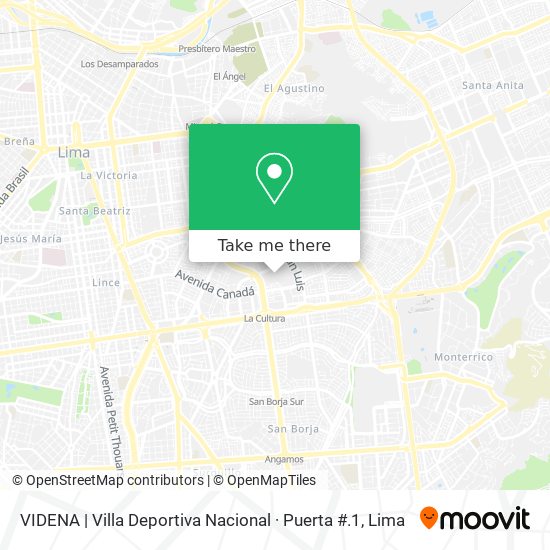 VIDENA  |  Villa Deportiva Nacional · Puerta #.1 map