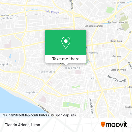 Tienda Ariana map