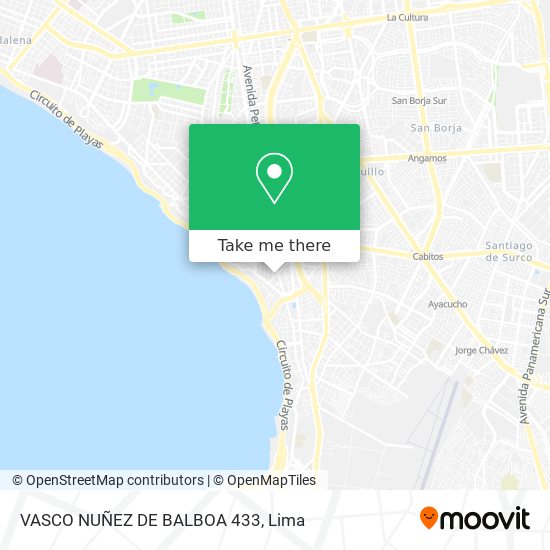 VASCO NUÑEZ DE BALBOA 433 map