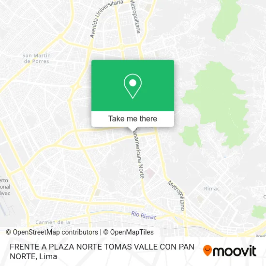 Mapa de FRENTE A PLAZA NORTE  TOMAS VALLE CON PAN NORTE