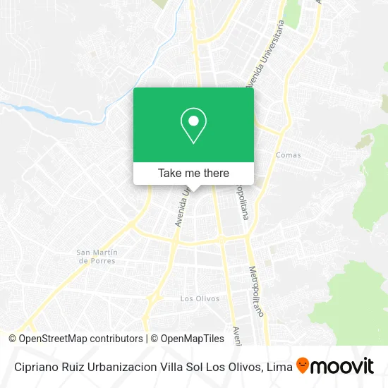 Cipriano Ruiz Urbanizacion Villa Sol  Los Olivos map