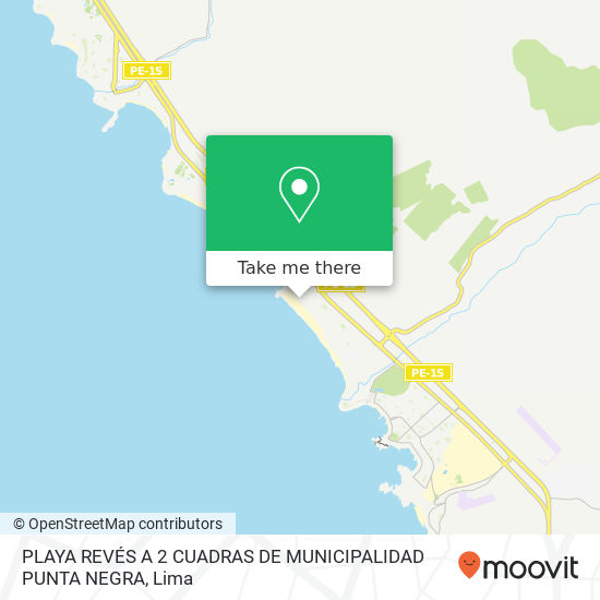 PLAYA REVÉS  A 2 CUADRAS  DE MUNICIPALIDAD PUNTA NEGRA map