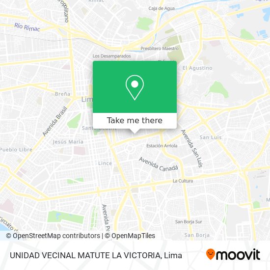 Mapa de UNIDAD VECINAL MATUTE LA VICTORIA