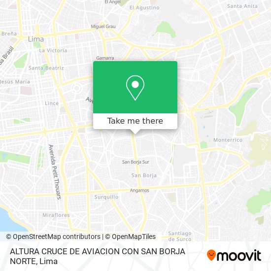 ALTURA CRUCE DE AVIACION CON SAN BORJA NORTE map