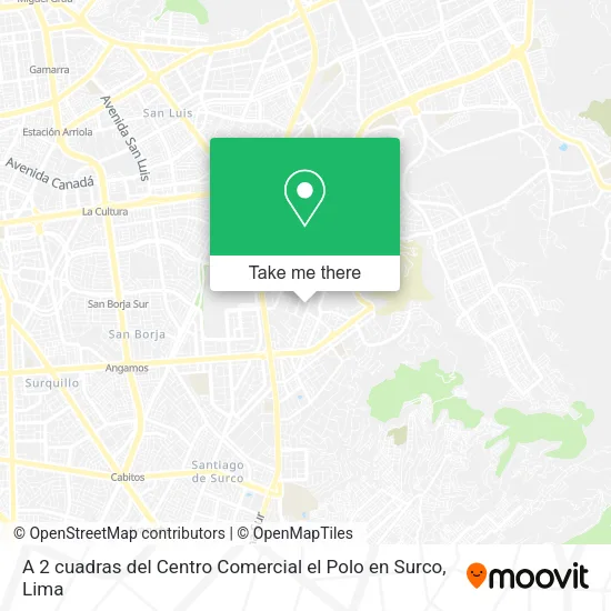 Mapa de A 2 cuadras del Centro Comercial el Polo en Surco