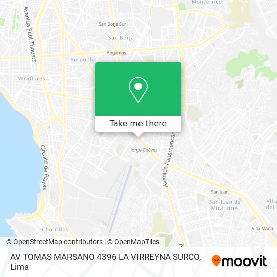 AV  TOMAS MARSANO 4396 LA VIRREYNA SURCO map
