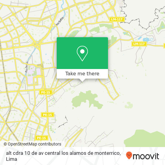 Mapa de alt cdra 10 de av  central los alamos de monterrico