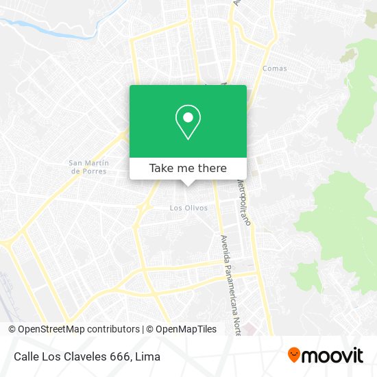 Mapa de Calle Los Claveles 666