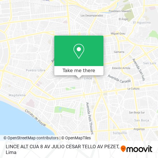 LINCE   ALT CUA 8 AV JULIO CESAR TELLO  AV  PEZET map