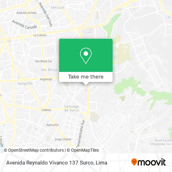 Mapa de Avenida Reynaldo Vivanco 137 Surco