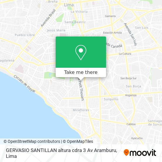 GERVASIO SANTILLAN  altura cdra 3 Av  Aramburu map