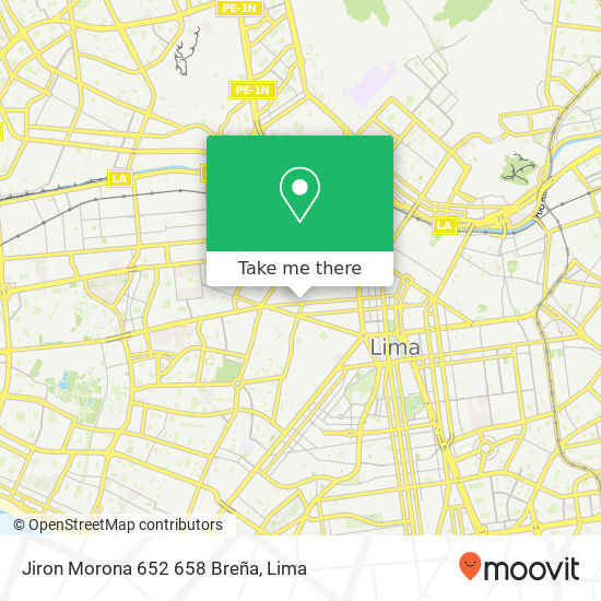 Mapa de Jiron Morona 652 658 Breña
