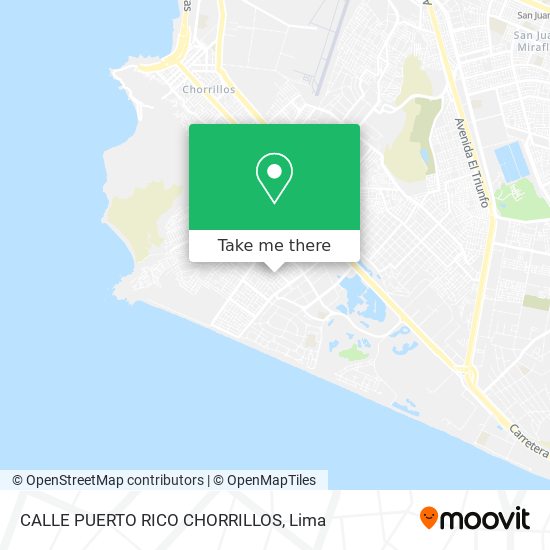 CALLE PUERTO RICO CHORRILLOS map