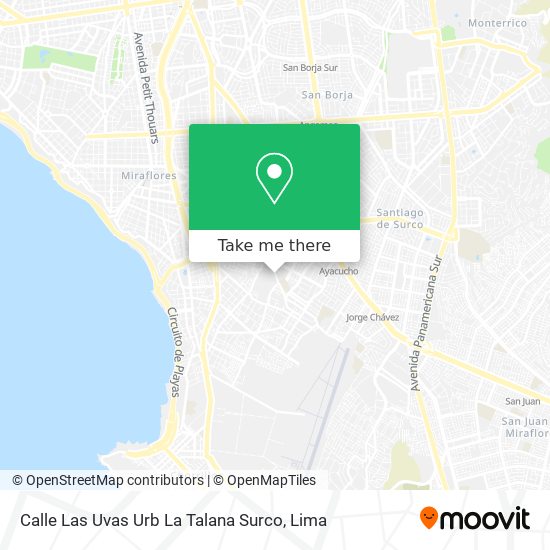 Calle Las Uvas  Urb  La Talana  Surco map