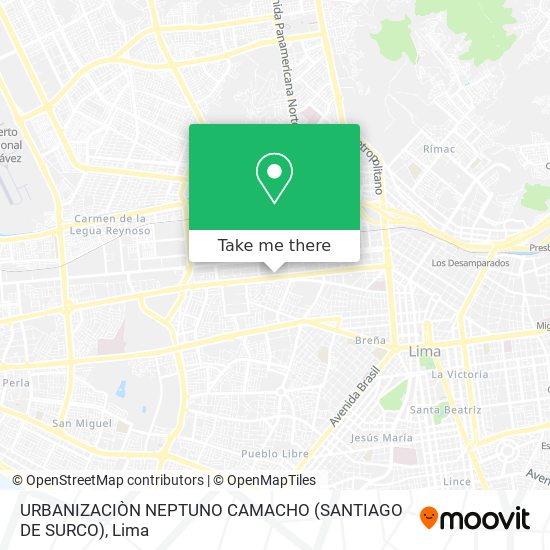 URBANIZACIÒN NEPTUNO  CAMACHO (SANTIAGO DE SURCO) map