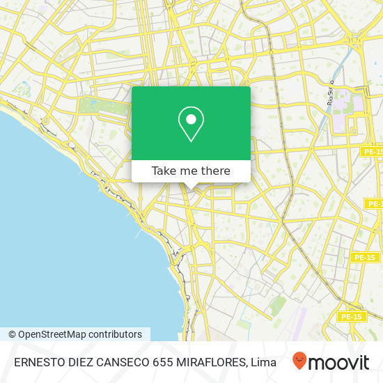 ERNESTO DIEZ CANSECO 655 MIRAFLORES map