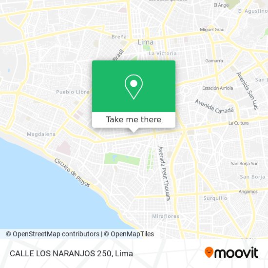 Mapa de CALLE LOS NARANJOS 250