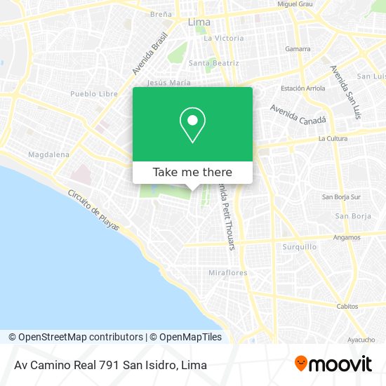 Av  Camino Real 791  San Isidro map