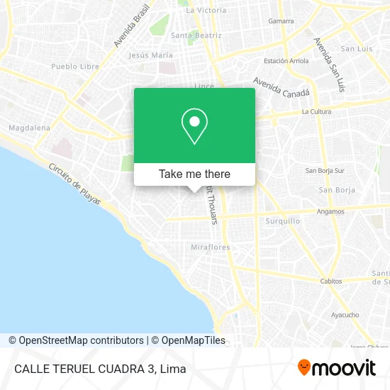 CALLE TERUEL CUADRA 3 map
