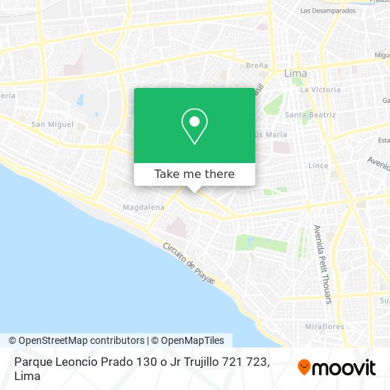 Parque Leoncio Prado 130 o Jr  Trujillo 721   723 map