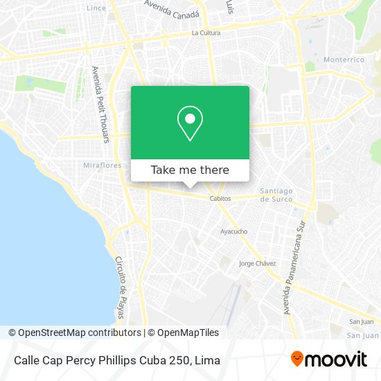 Calle Cap Percy Phillips Cuba 250 map