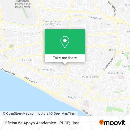 Oficina de Apoyo Academico - PUCP map