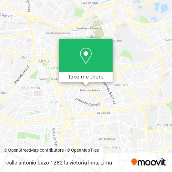 calle antonio bazo 1282  la victoria  lima map