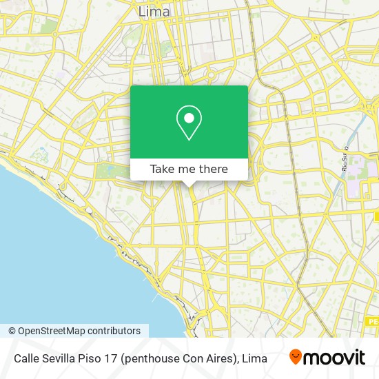 Mapa de Calle Sevilla   Piso 17 (penthouse Con Aires)