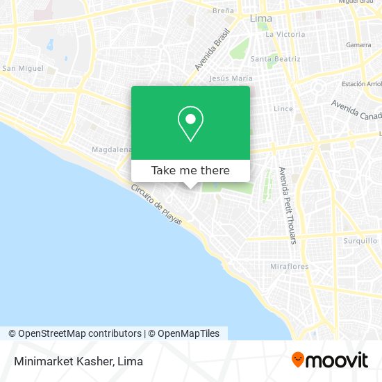 Mapa de Minimarket Kasher