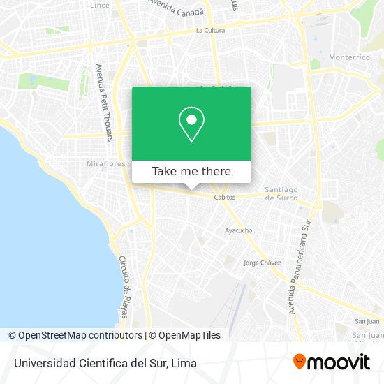 Universidad Cientifica del Sur map