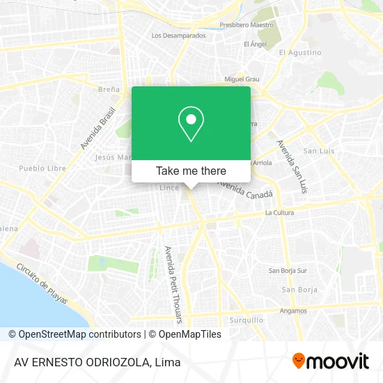 Mapa de AV  ERNESTO ODRIOZOLA