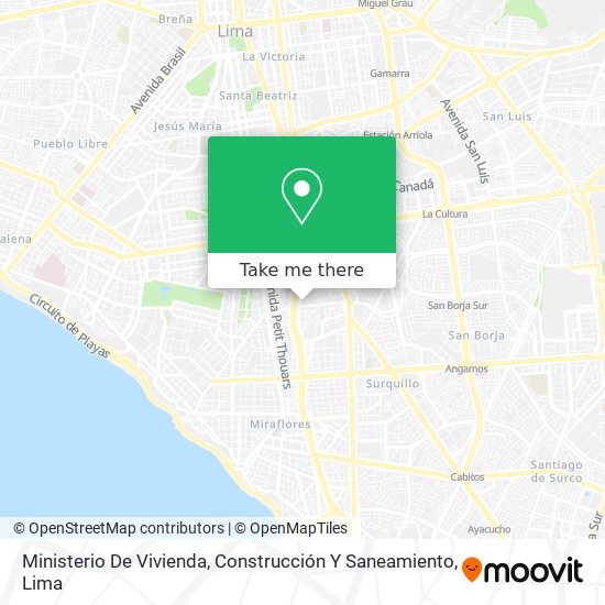 Ministerio De Vivienda, Construcción Y Saneamiento map
