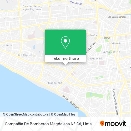 Compañía De Bomberos Magdalena Nº 36 map