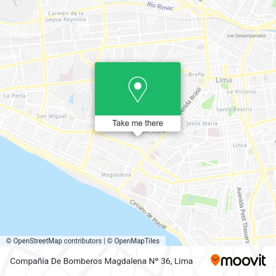 Mapa de Compañía De Bomberos Magdalena Nº 36