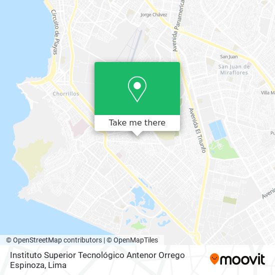 Mapa de Instituto Superior Tecnológico Antenor Orrego Espinoza