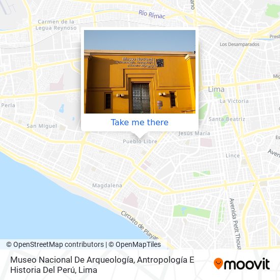 Museo Nacional De Arqueología, Antropología E Historia Del Perú map